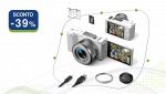 Fotocamera digitale CAMWORLD 5K 72MP compatta nera