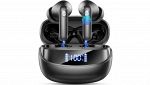Nerunsa Cuffie Bluetooth in ear con custodia e display LED