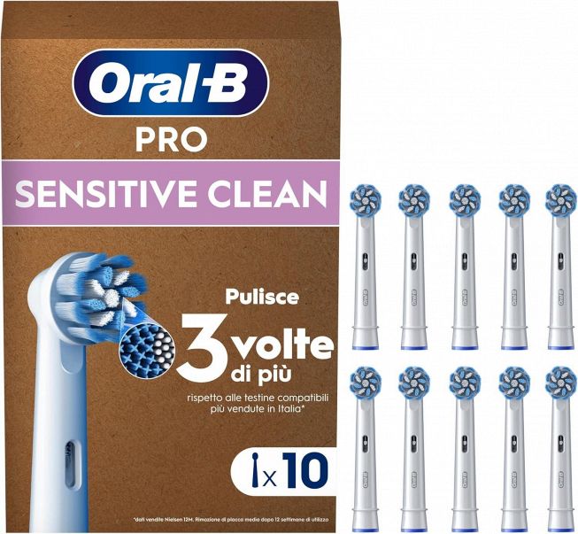 Oral-B Testine di Ricambio Sensitive Clean bianche