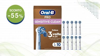 Oral-B Testine di Ricambio Sensitive Clean bianche