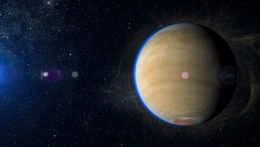 Grande oggetto cosmico giallognolo nell'Universo