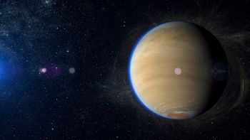 Grande oggetto cosmico giallognolo nell'Universo