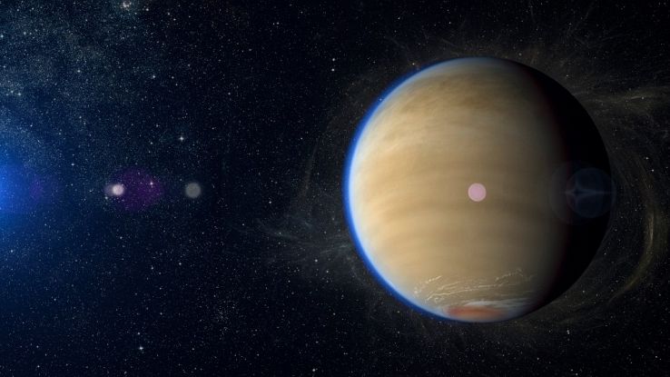 Grande oggetto cosmico giallognolo nell'Universo