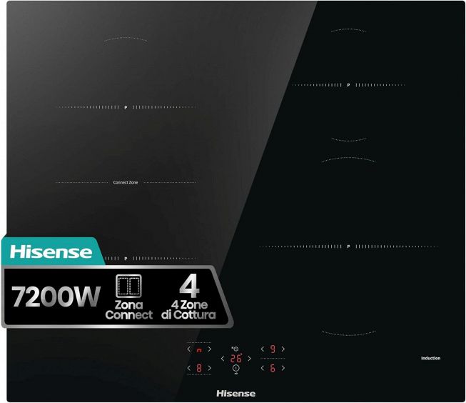 Piano cottura a induzione Hisense HI621FM nero