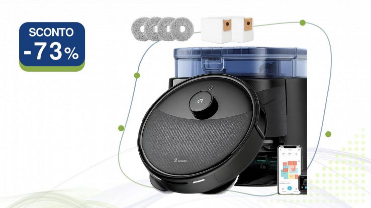 Robot aspirapolvere Lefant M3 nero con stazione all-in-one