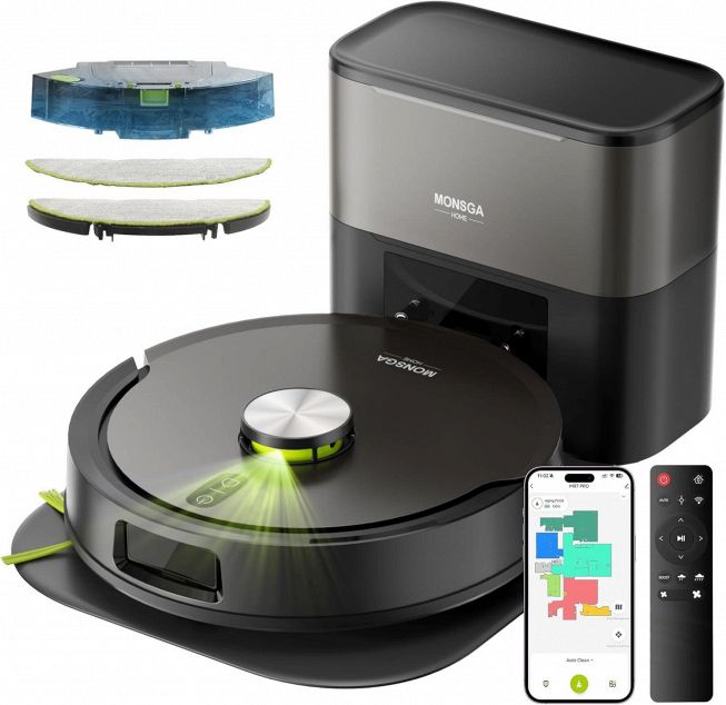 Robot aspirapolvere MONSGA MR7 PRO con base di svuotamento