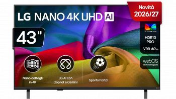 Smart TV LG NANO AI UHD 43 pollici 4K con design Linear Flow