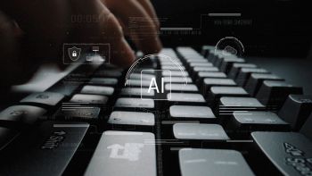 AI simbolo e tastiera computer