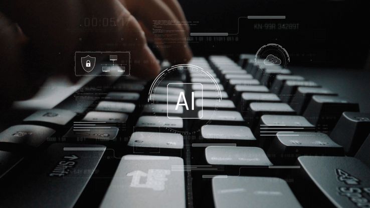 AI simbolo e tastiera computer
