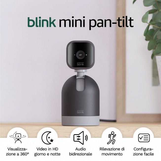 Videocamera Blink Mini Pan-Tilt Camera nera