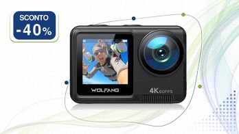 WOLFANG GA420 action cam 4K con doppio schermo