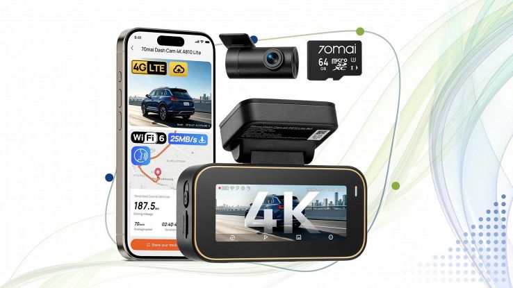 Dash cam 70mai A810 Lite per auto con doppia telecamera