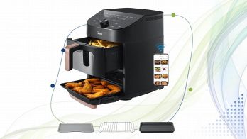 Midea Friggitrice ad Aria Verticale Doppia Zona 10 in 1 nera