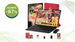 Tablet 10 Pollici Android 15 Gemini AI rosso con tastiera e mouse