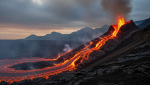 Un Vulcano con lava