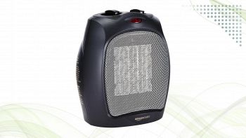 Amazon Basics Termoventilatore in ceramica nero