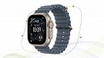 Apple Watch Ultra 3 in titanio naturale con cinturino Ocean blu salmastro