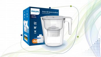 Caraffa filtrante Philips Water bianca da 2,6 litri con quattro cartucce