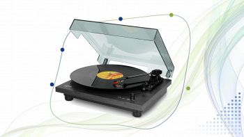 Lenco LS-10BK giradischi nero con altoparlanti integrati