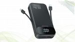Power Bank 25800 mAh con cavi incorporati e display LCD