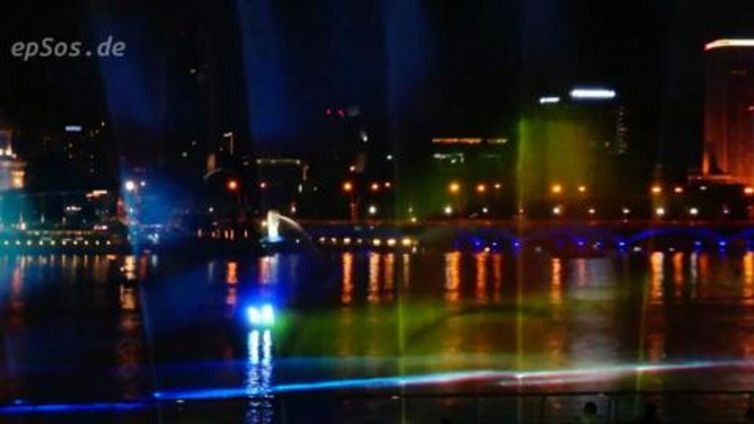 Fontane d'acqua a Marina Bay, Singapore