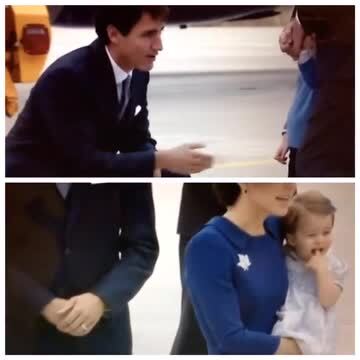 Il principe George non dà la mano al premier canadese