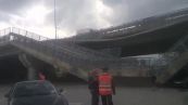 Ponte crollato a Fossano sull'auto dei Carabinieri