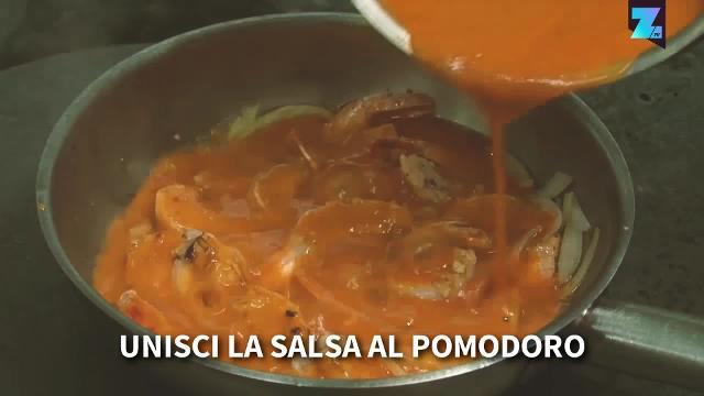 Gusto del Brasile: linguine rosse con gamberi