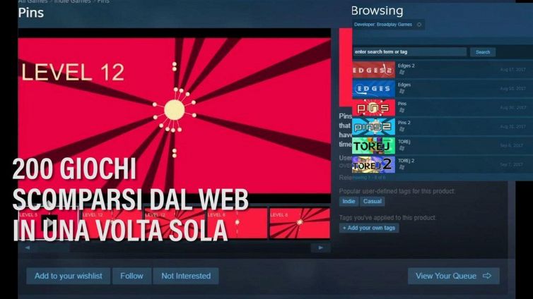 200 giochi spariti in un lampo dal web