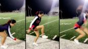 La cheerleader che riesce a camminare nel vuoto