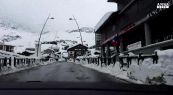 L'arrivo a Cervinia, strade pulite dalla neve