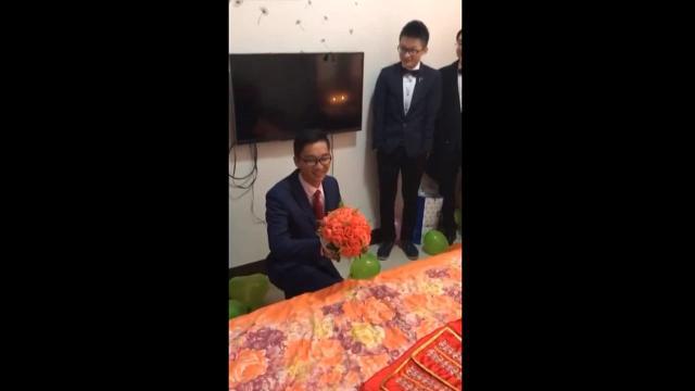 La proposta di matrimonio viene interrotta dal tenero cucciolo
