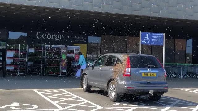Parcheggia nello spazio disabili. Ma il karma è in agguato