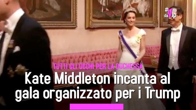 Kate Middleton incanta al banchetto con i Trump