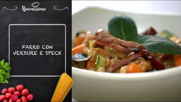 Farro con verdure e speck