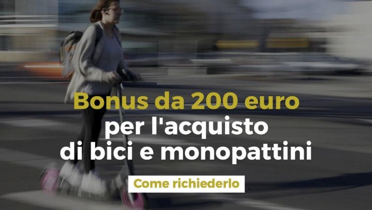 Bonus da 200 euro per l'acquisto di bici e monopattini. Ecco come richiederlo