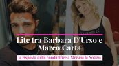 Lite tra Barbara D'Urso e Marco Carta, la risposta della conduttrice a Striscia la Notizia