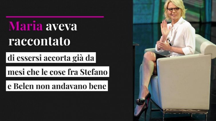 Maria De Filippi, la rivelazione sulla crisi tra Stefano De Martino e Belen