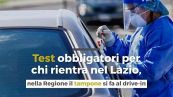 Test obbligatori per chi rientra nel Lazio, nella Regione il tampone si fa al drive-in