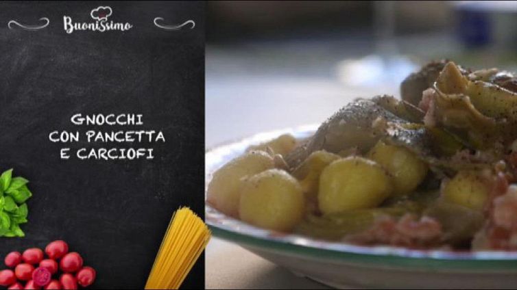 Gnocchi con pancetta e carciofi