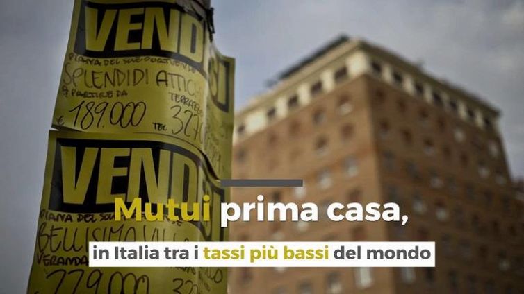 Mutui prima casa, in Italia tra i tassi più bassi del mondo
