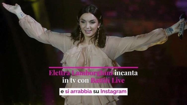 Elettra Lamborghini incanta in tv con Battiti Live e si arrabbia su Instagram