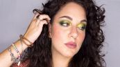 Makeup occhi verde e oro, intenso e vibrante con solo 4 ombretti