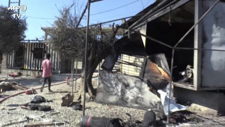 Lesbo, il campo di Moria dopo gli incendi