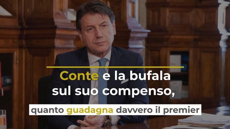Conte e la bufala sul suo compenso, quanto guadagna davvero il premier