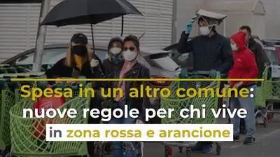 Spesa in un altro comune: nuove regole per chi vive in zona rossa e arancione