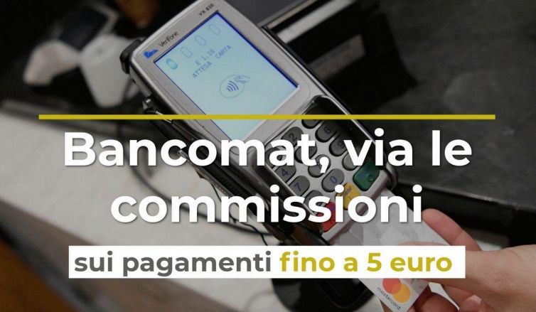 Bancomat, via le commissioni sui pagamenti fino a 5 euro