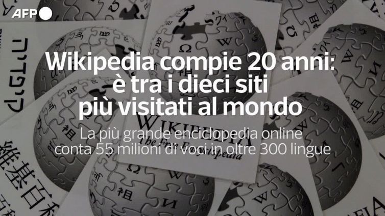 Wikipedia compie 20 anni: e' tra i dieci siti piu' visitati al mondo