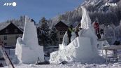 Francia, le incredibili sculture di neve in gara a Valloire