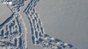 Finlandia, giganteschi disegni sulla neve